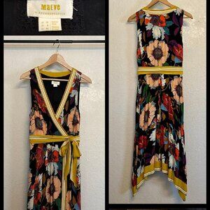 Maeve Anthropologie Botanical Floral Faux Wrap size 8
